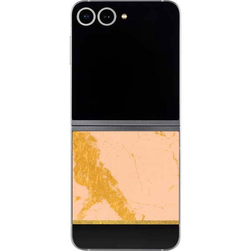 Pink Gold and Black Marble Galaxy Z Flip6 Skin